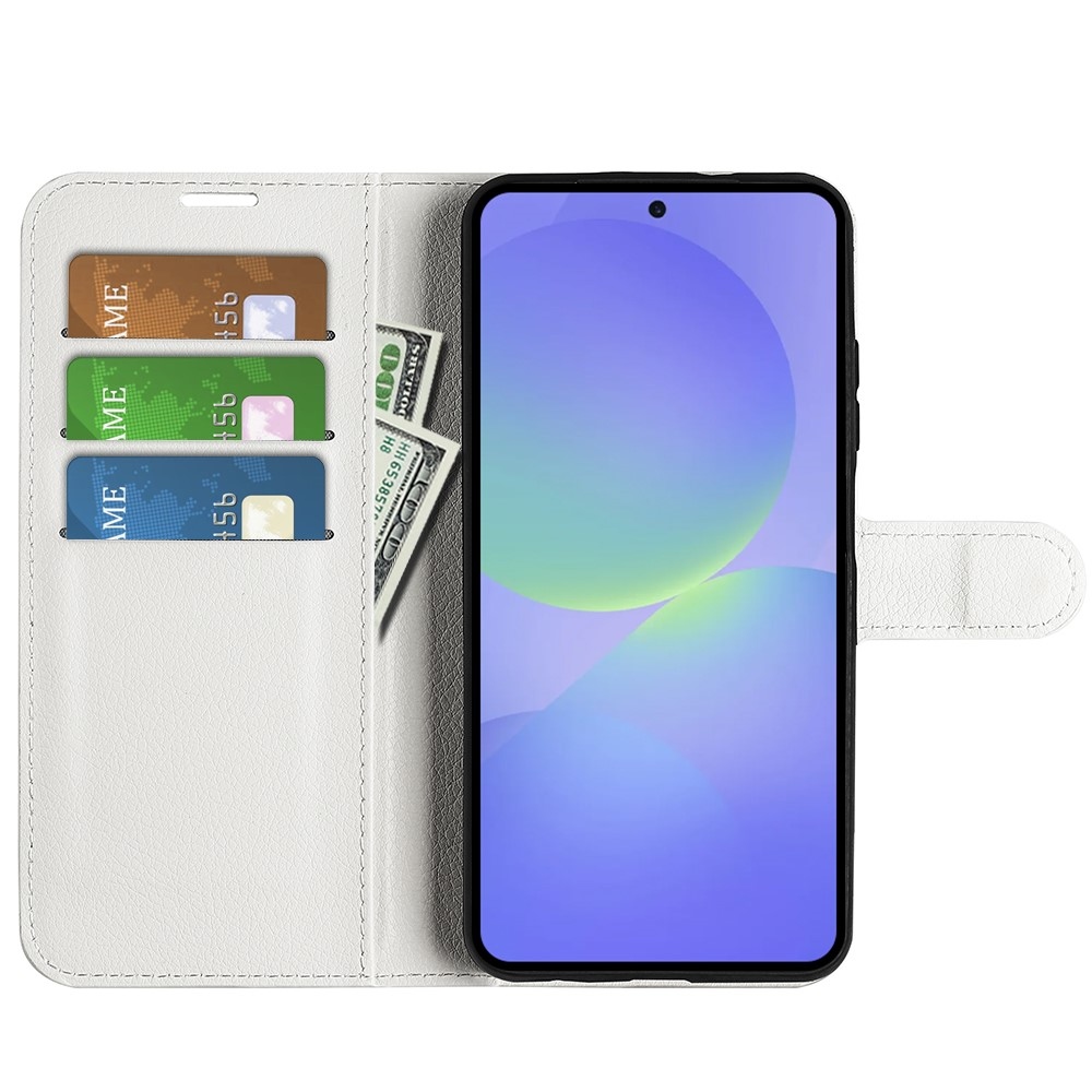 Litchi knížkové pouzdro na Samsung Galaxy A37 5G - bílé