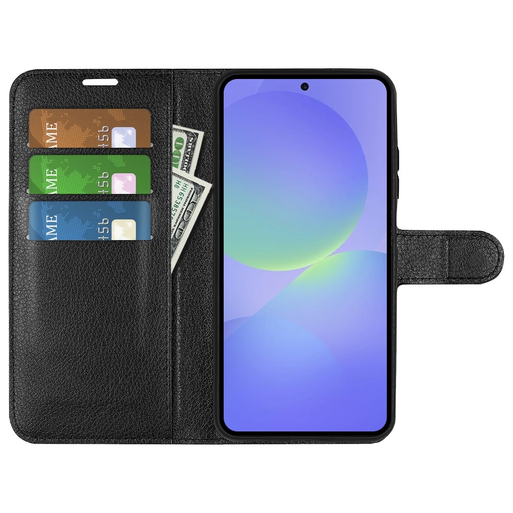 Litchi knížkové pouzdro na Samsung Galaxy A37 5G - černé