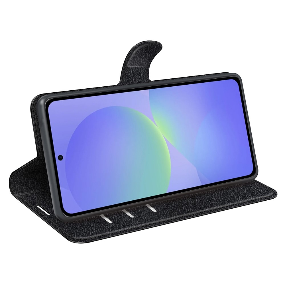 Litchi knížkové pouzdro na Samsung Galaxy A37 5G - černé