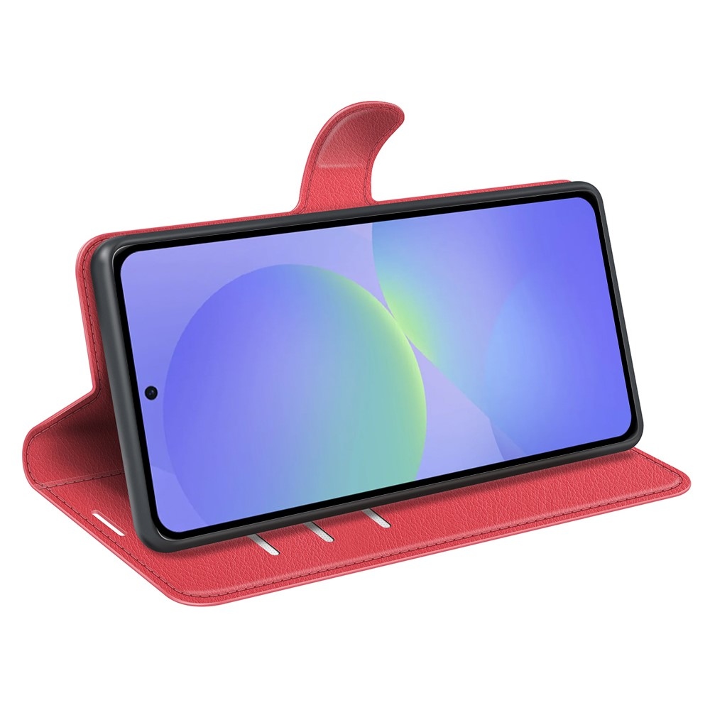 Litchi knížkové pouzdro na Samsung Galaxy A37 5G - červené