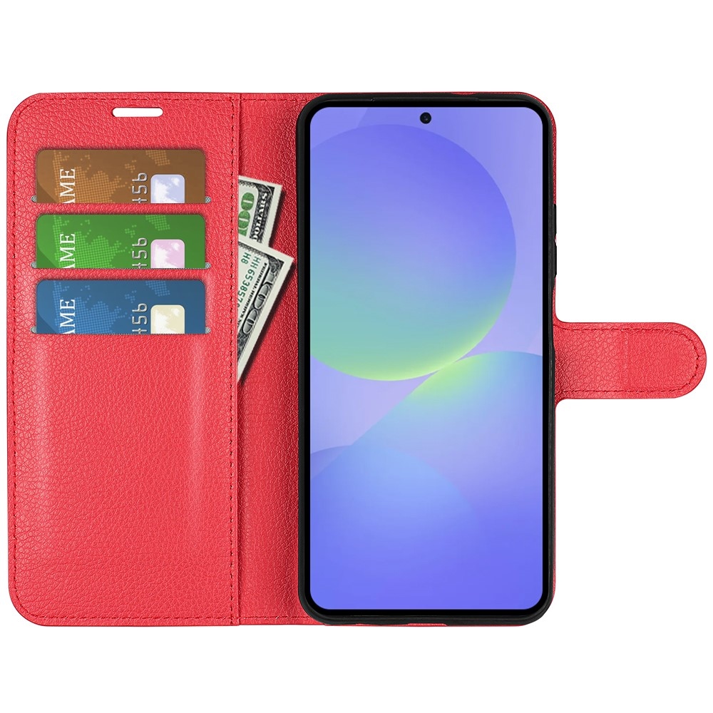 Litchi knížkové pouzdro na Samsung Galaxy A37 5G - červené