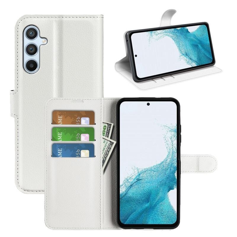 Litchi knížkové pouzdro na Samsung Galaxy A54 5G - bílé