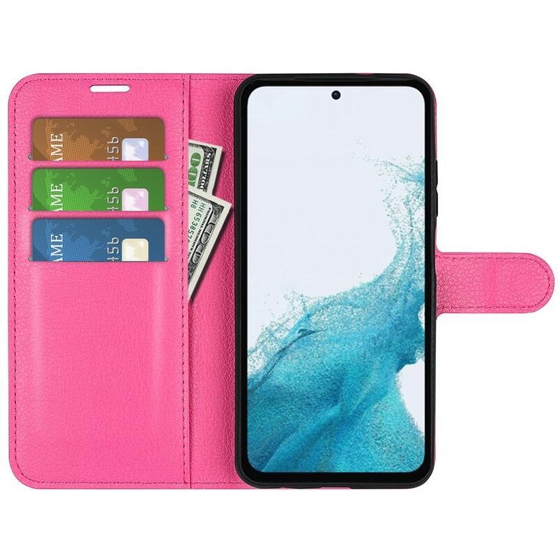 Litchi knížkové pouzdro na Samsung Galaxy A54 5G - rose