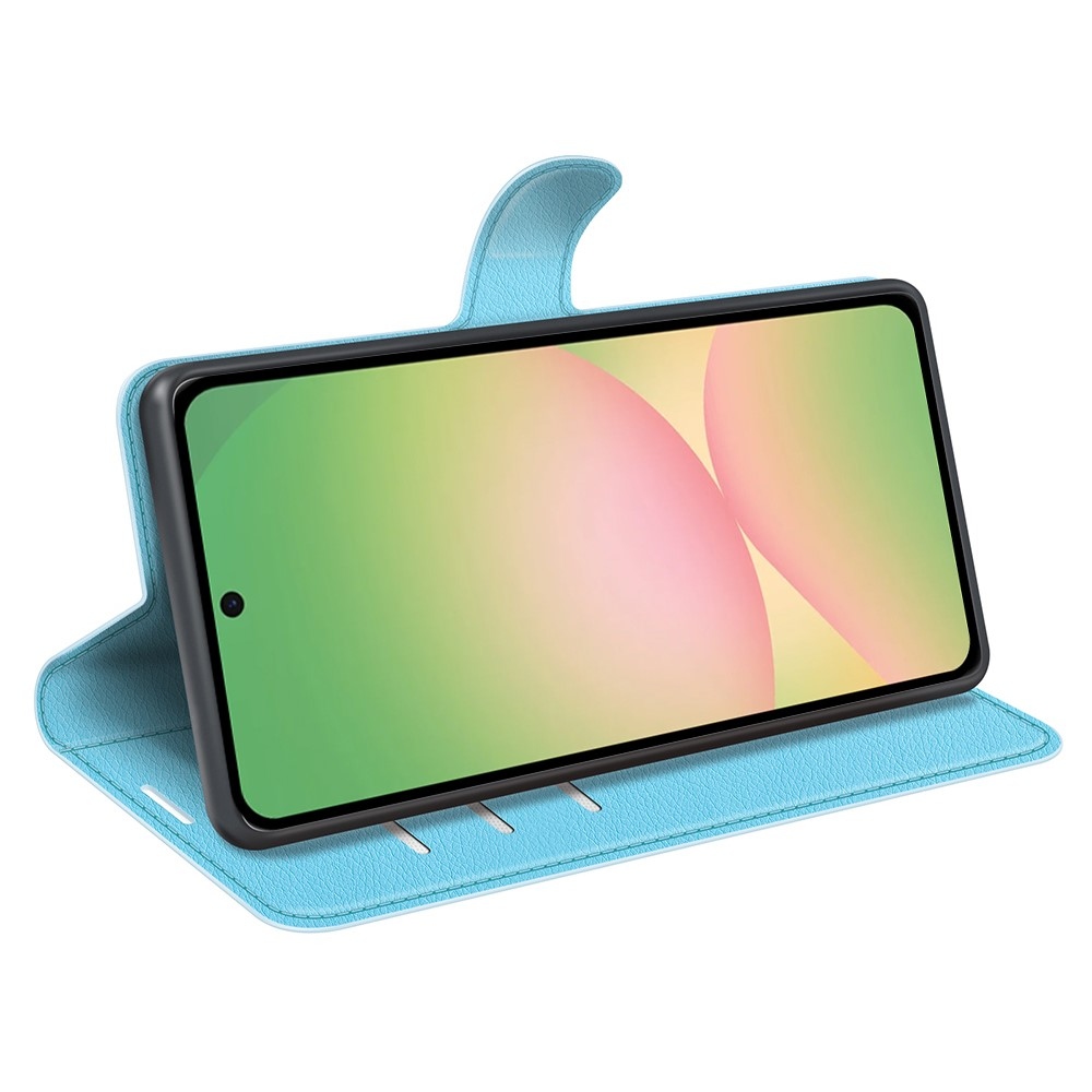Litchi knížkové pouzdro na Samsung Galaxy A57 5G - modré