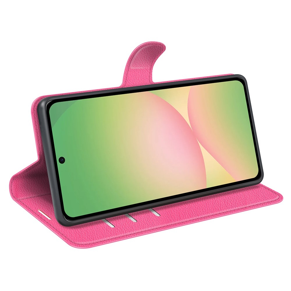Litchi knížkové pouzdro na Samsung Galaxy A57 5G - rose