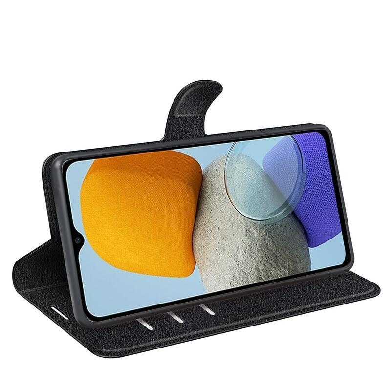 Litchi knížkové pouzdro na Samsung Galaxy M23 5G - černé