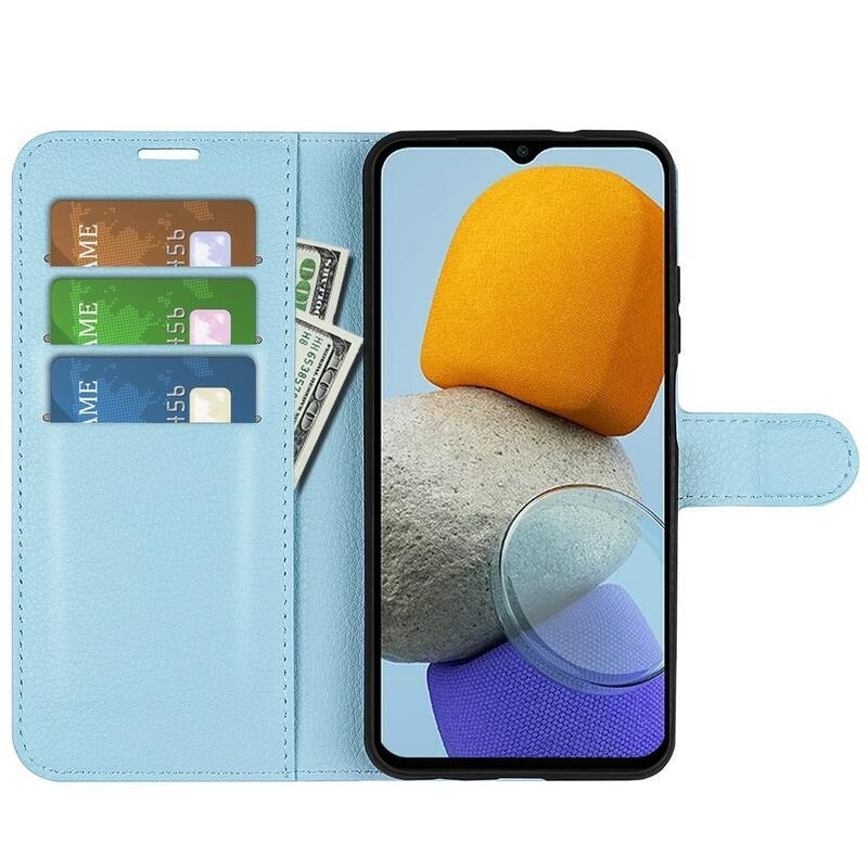 Litchi knížkové pouzdro na Samsung Galaxy M23 5G - modré