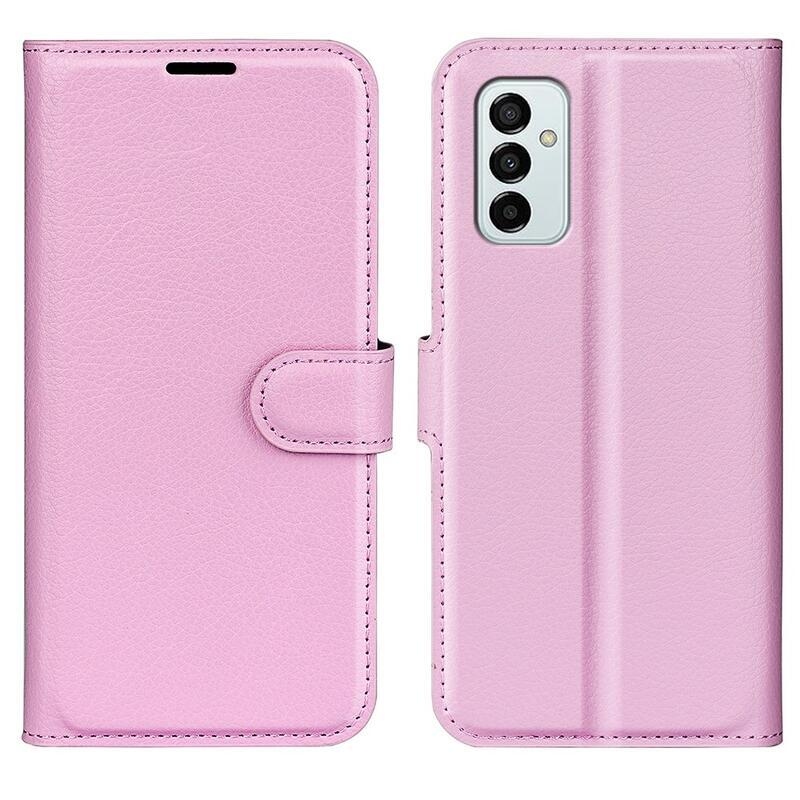 Litchi knížkové pouzdro na Samsung Galaxy M23 5G - růžové