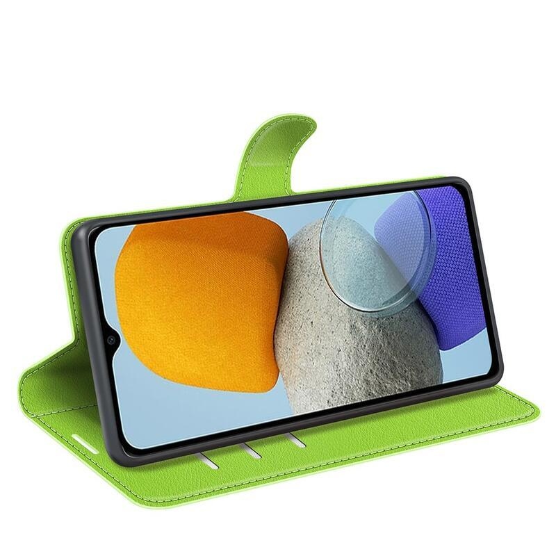 Litchi knížkové pouzdro na Samsung Galaxy M23 5G - zelené