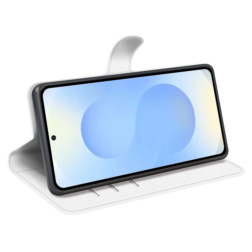 Litchi knížkové pouzdro na Samsung Galaxy S26+ - bílé