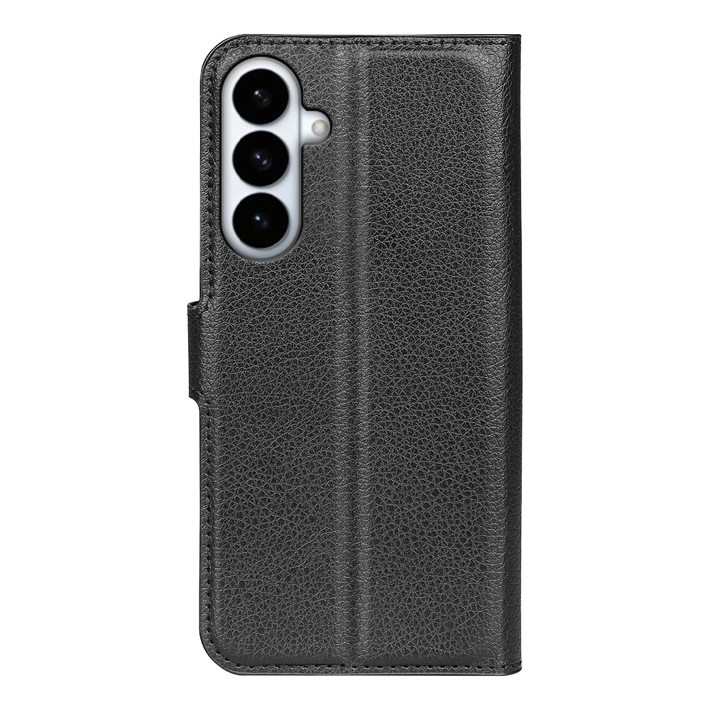Litchi knížkové pouzdro na Samsung Galaxy S26+ - černé