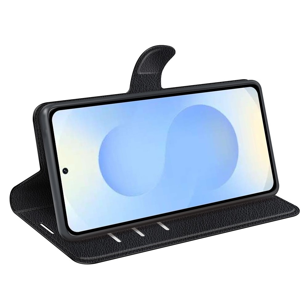 Litchi knížkové pouzdro na Samsung Galaxy S26+ - černé