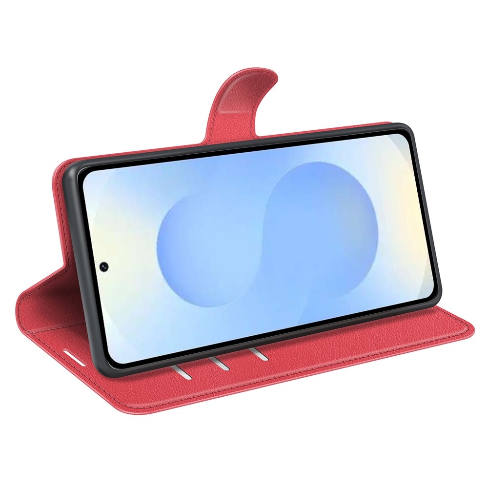 Litchi knížkové pouzdro na Samsung Galaxy S26+ - červené