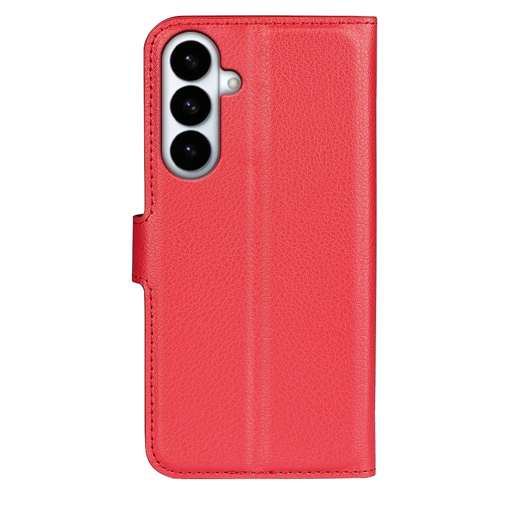 Litchi knížkové pouzdro na Samsung Galaxy S26+ - červené