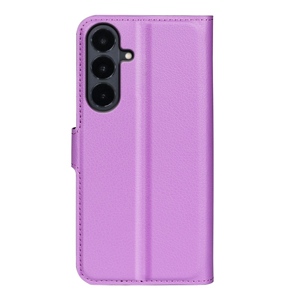 Litchi knížkové pouzdro na Samsung Galaxy S26 FE - fialové