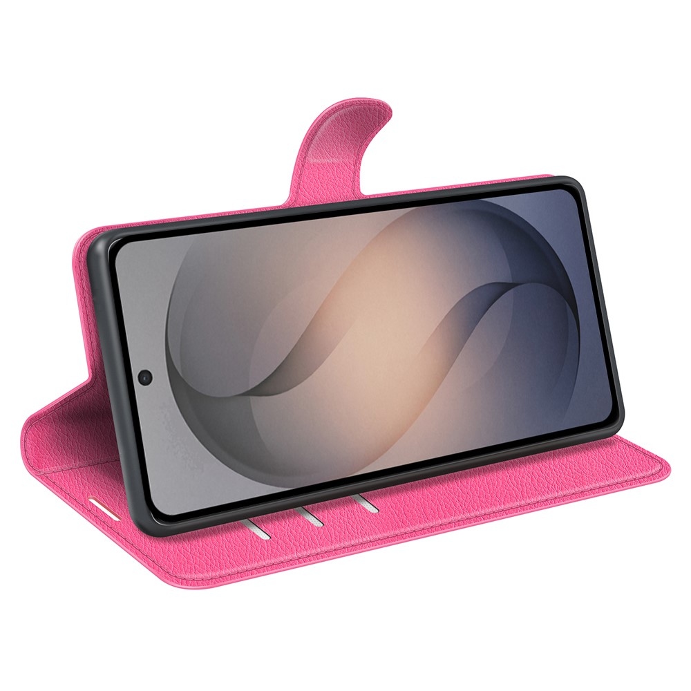 Litchi knížkové pouzdro na Samsung Galaxy S26 FE - rose