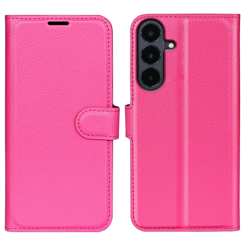 Litchi knížkové pouzdro na Samsung Galaxy S26 FE - rose