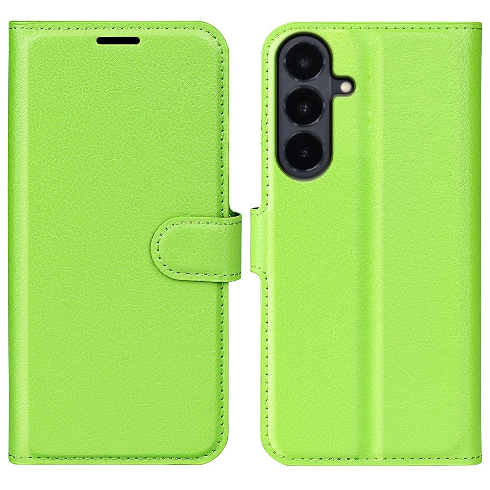 Litchi knížkové pouzdro na Samsung Galaxy S26 FE - zelené