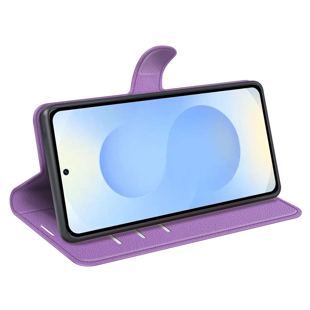Litchi knížkové pouzdro na Samsung Galaxy S26+ - fialové