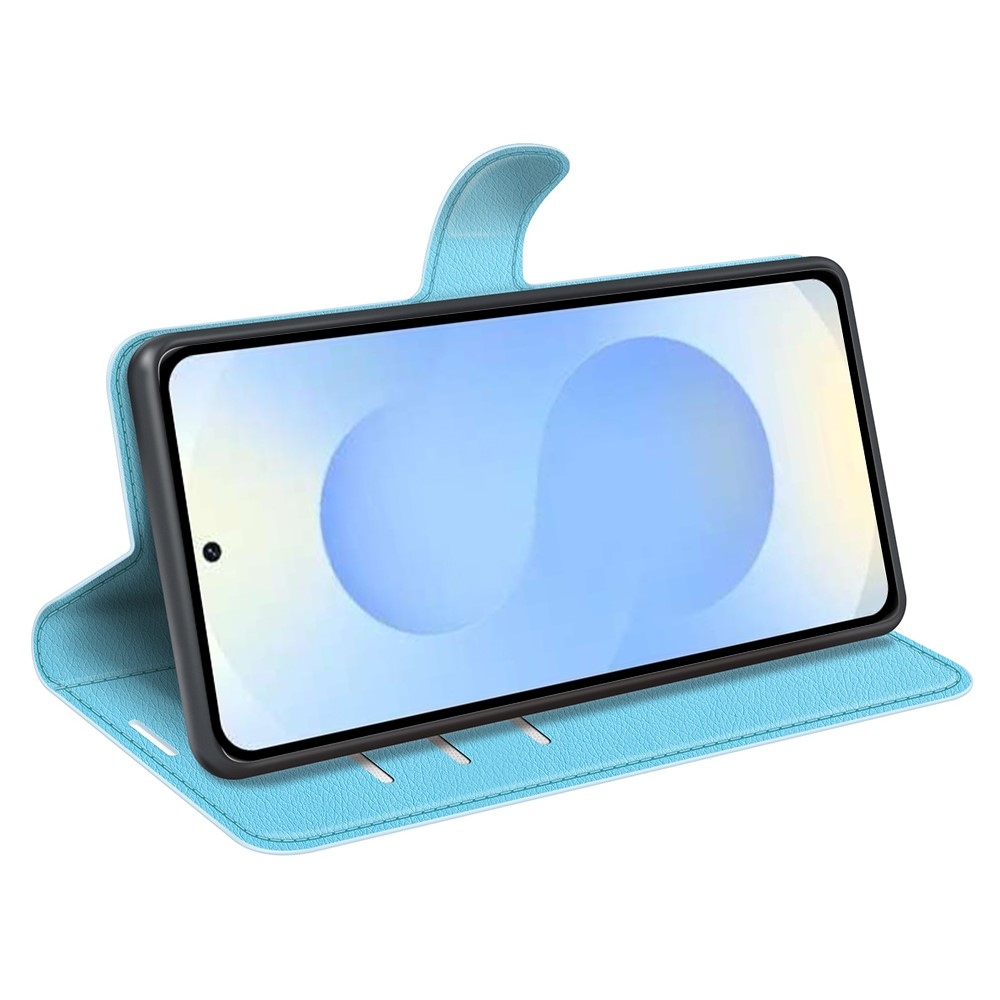 Litchi knížkové pouzdro na Samsung Galaxy S26+ - modré