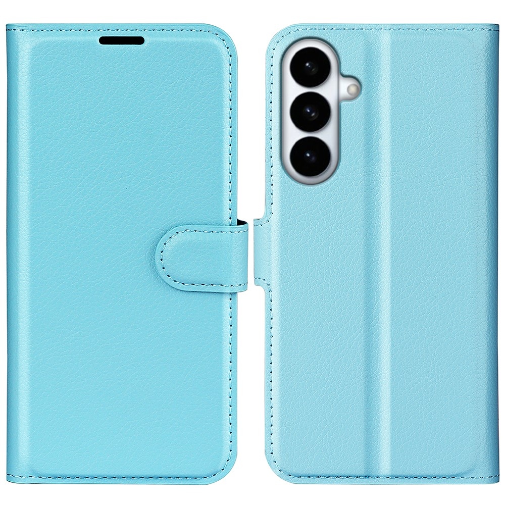 Litchi knížkové pouzdro na Samsung Galaxy S26+ - modré
