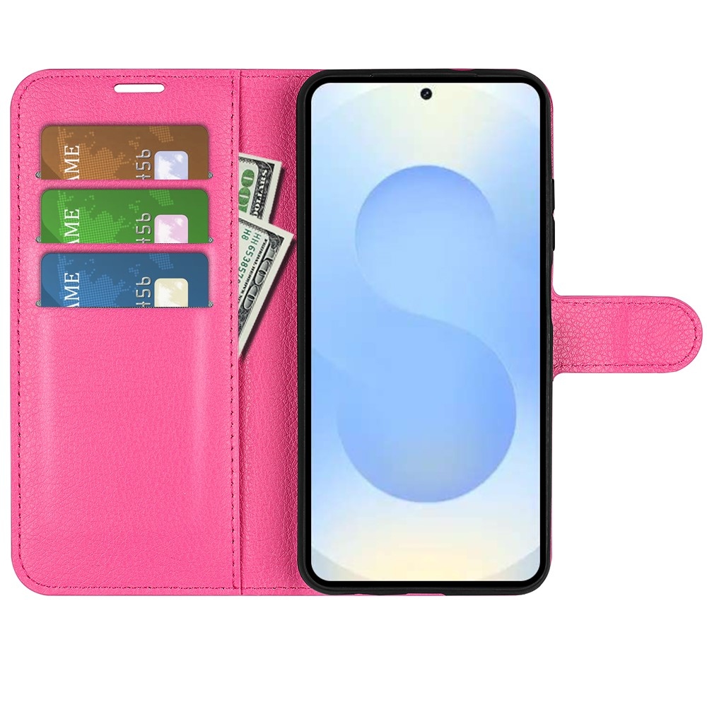 Litchi knížkové pouzdro na Samsung Galaxy S26+ - rose