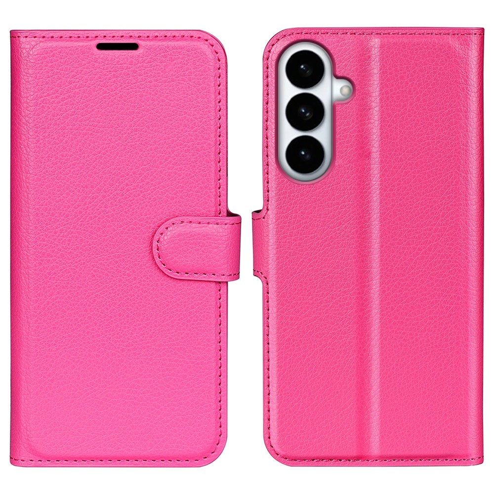 Litchi knížkové pouzdro na Samsung Galaxy S26+ - rose