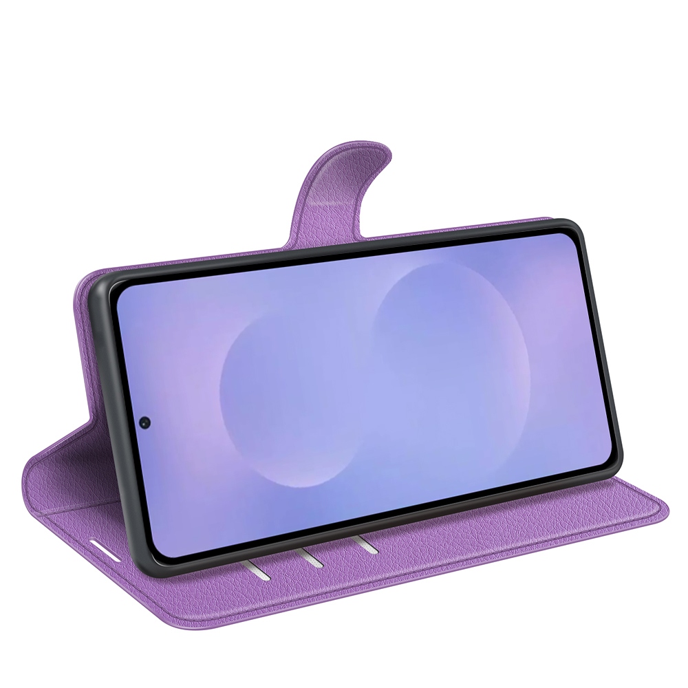 Litchi knížkové pouzdro na Samsung Galaxy S26/S26 Pro - fialové