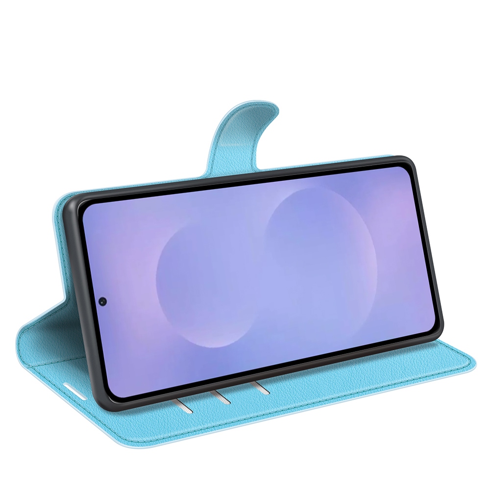 Litchi knížkové pouzdro na Samsung Galaxy S26/S26 Pro - modré