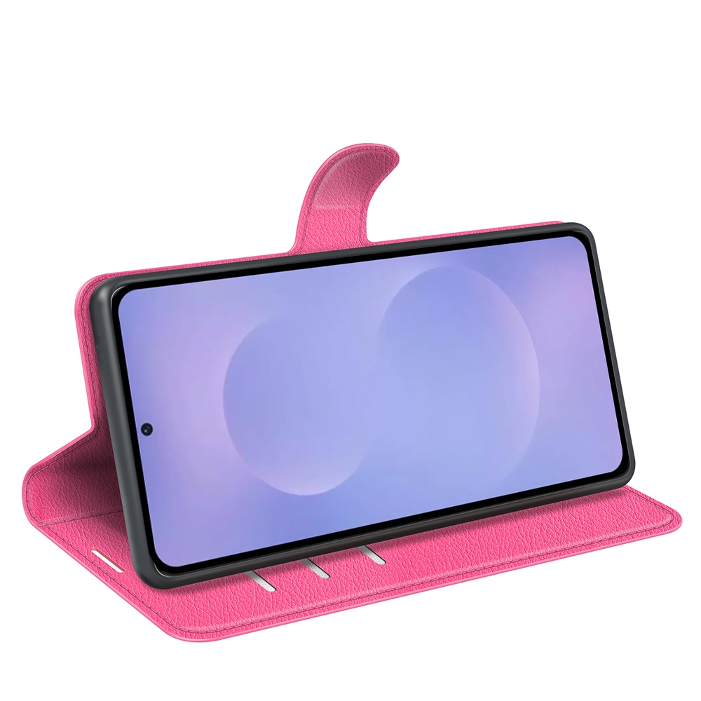 Litchi knížkové pouzdro na Samsung Galaxy S26/S26 Pro - rose