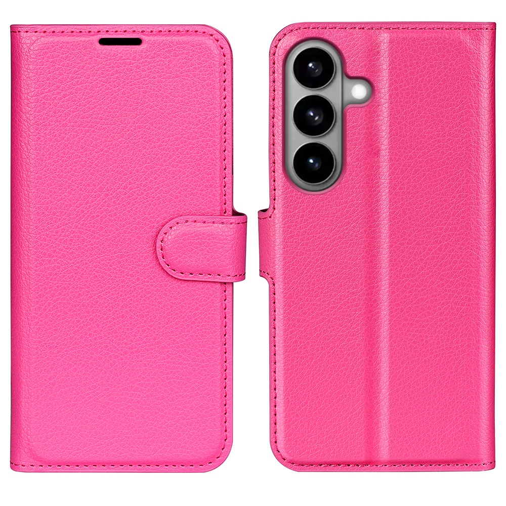 Litchi knížkové pouzdro na Samsung Galaxy S26/S26 Pro - rose