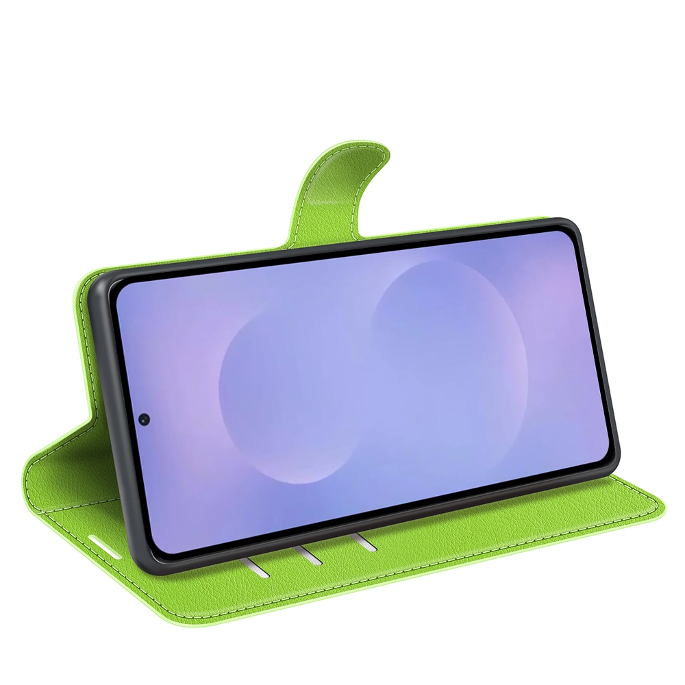 Litchi knížkové pouzdro na Samsung Galaxy S26/S26 Pro - zelené