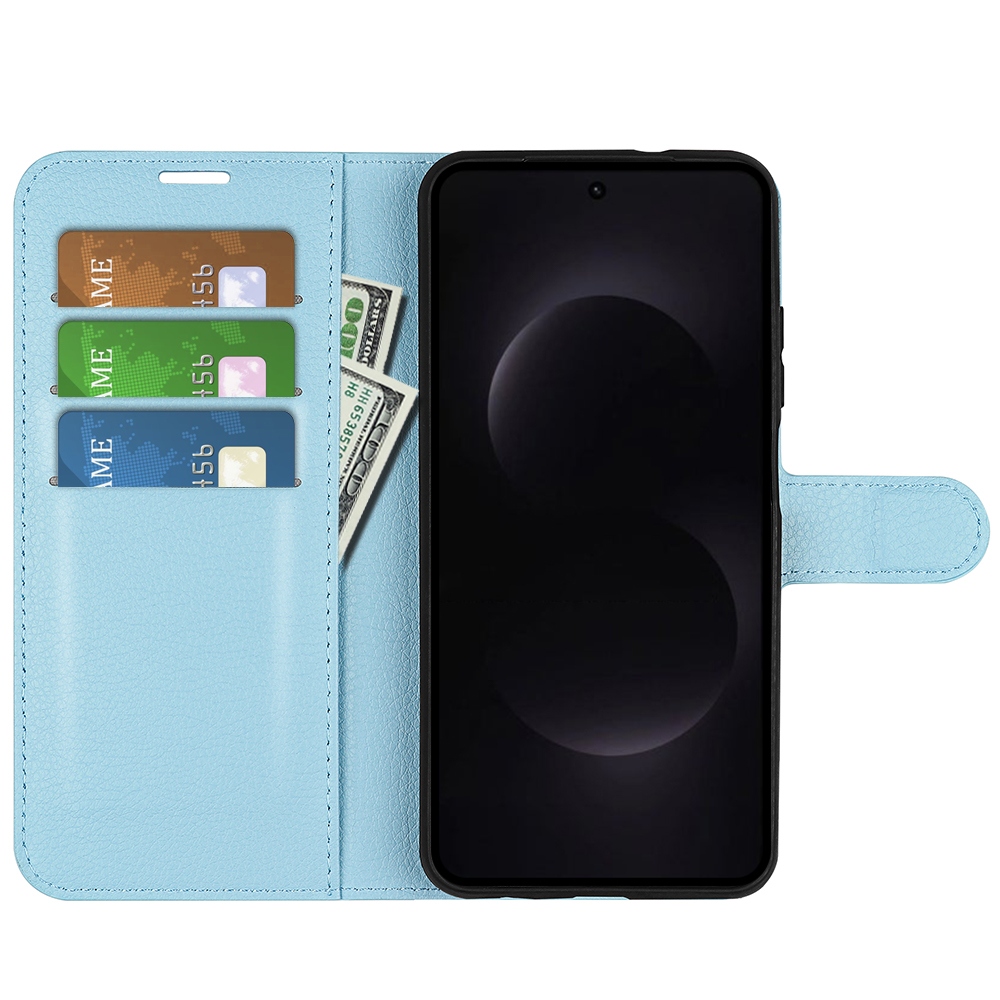 Litchi knížkové pouzdro na Samsung Galaxy S26 Ultra - modré