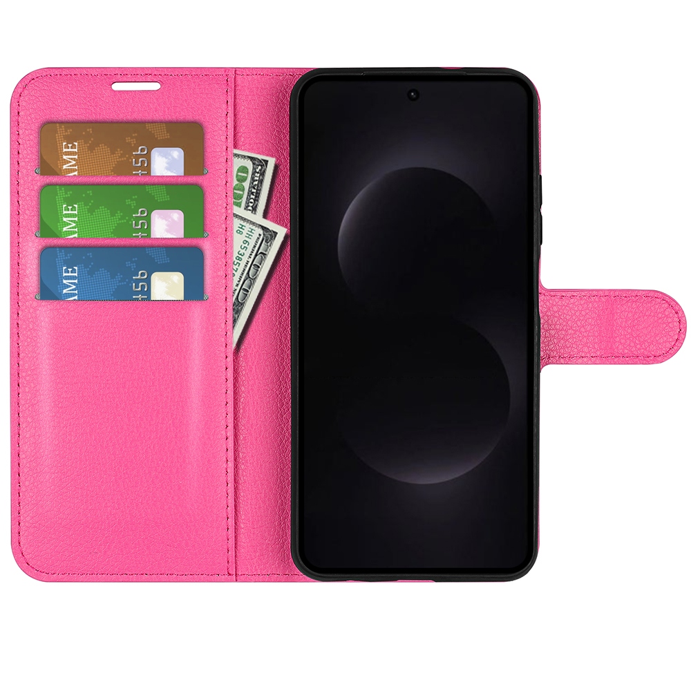 Litchi knížkové pouzdro na Samsung Galaxy S26 Ultra - rose