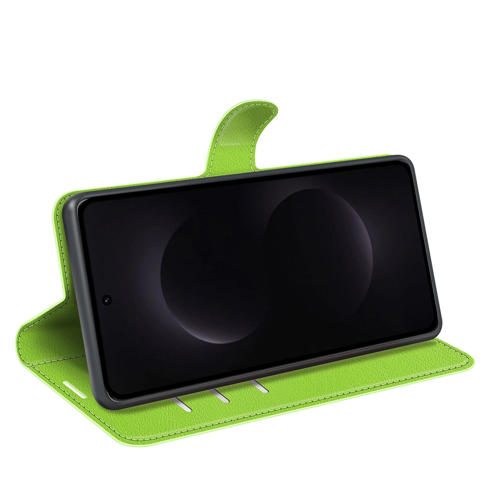 Litchi knížkové pouzdro na Samsung Galaxy S26 Ultra - zelené