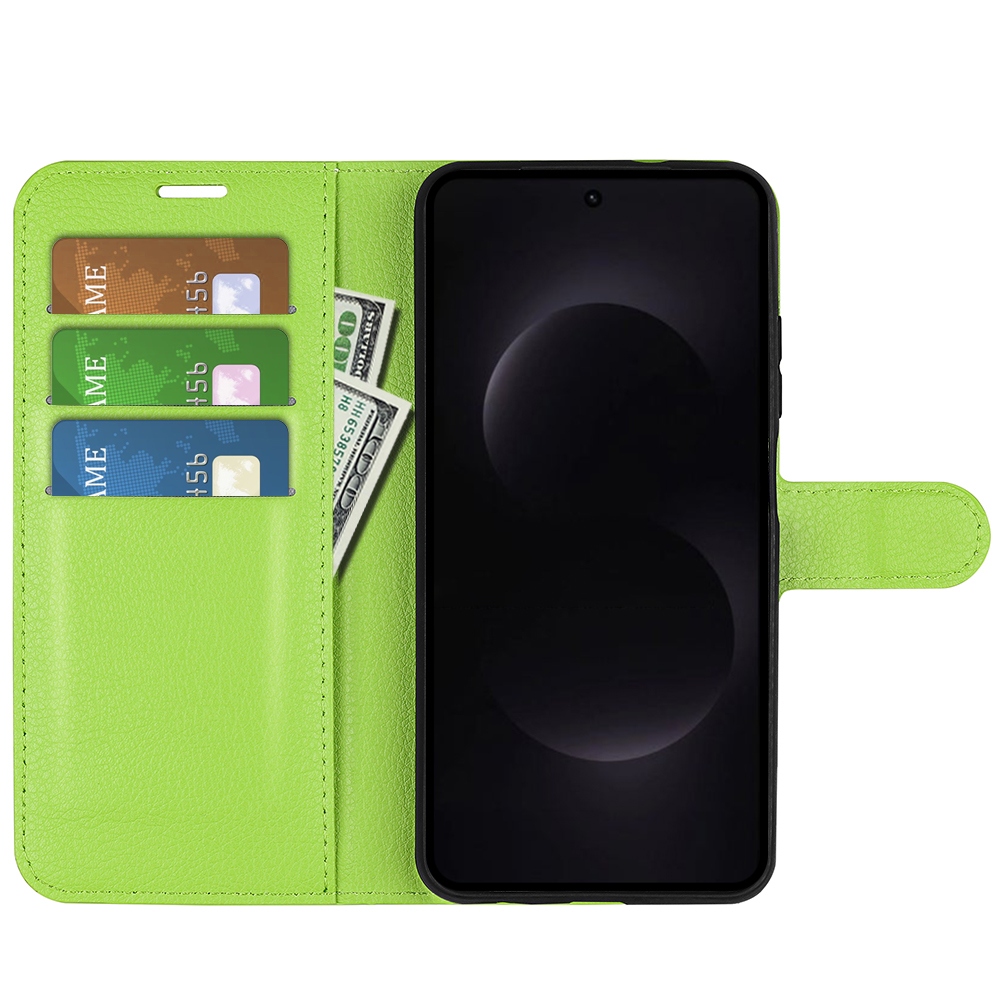 Litchi knížkové pouzdro na Samsung Galaxy S26 Ultra - zelené