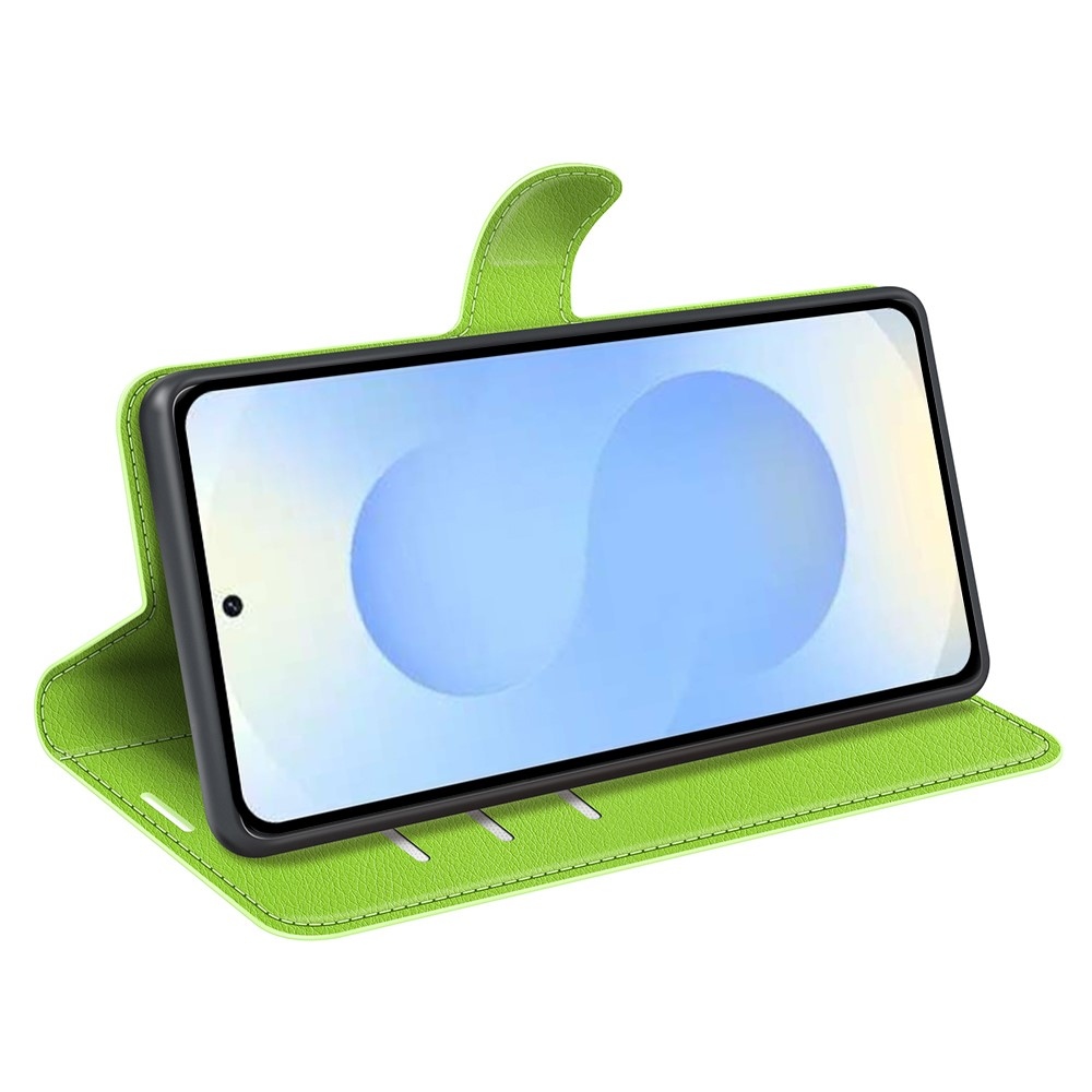 Litchi knížkové pouzdro na Samsung Galaxy S26+ - zelené