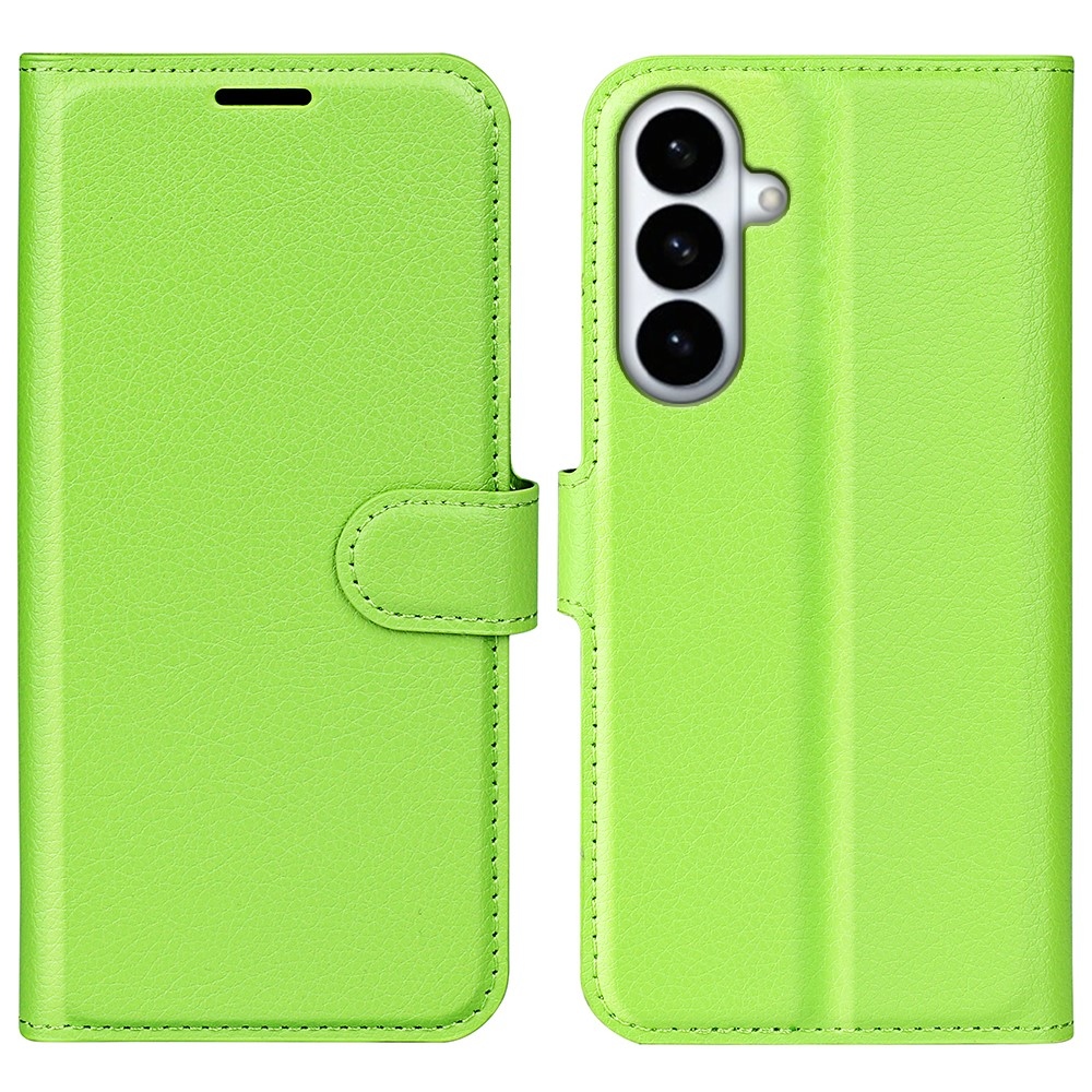 Litchi knížkové pouzdro na Samsung Galaxy S26+ - zelené