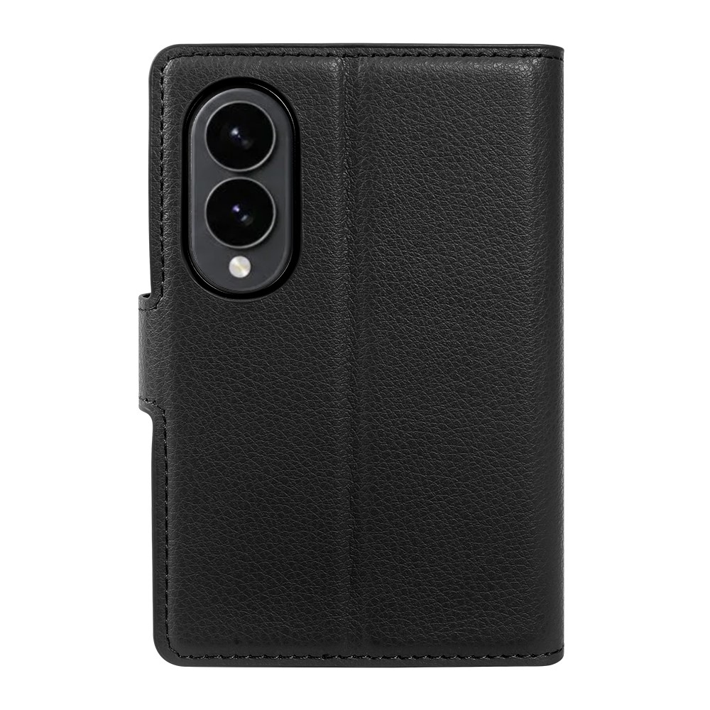 Litchi knížkové pouzdro na Samsung Galaxy Z Fold8 5G - černé