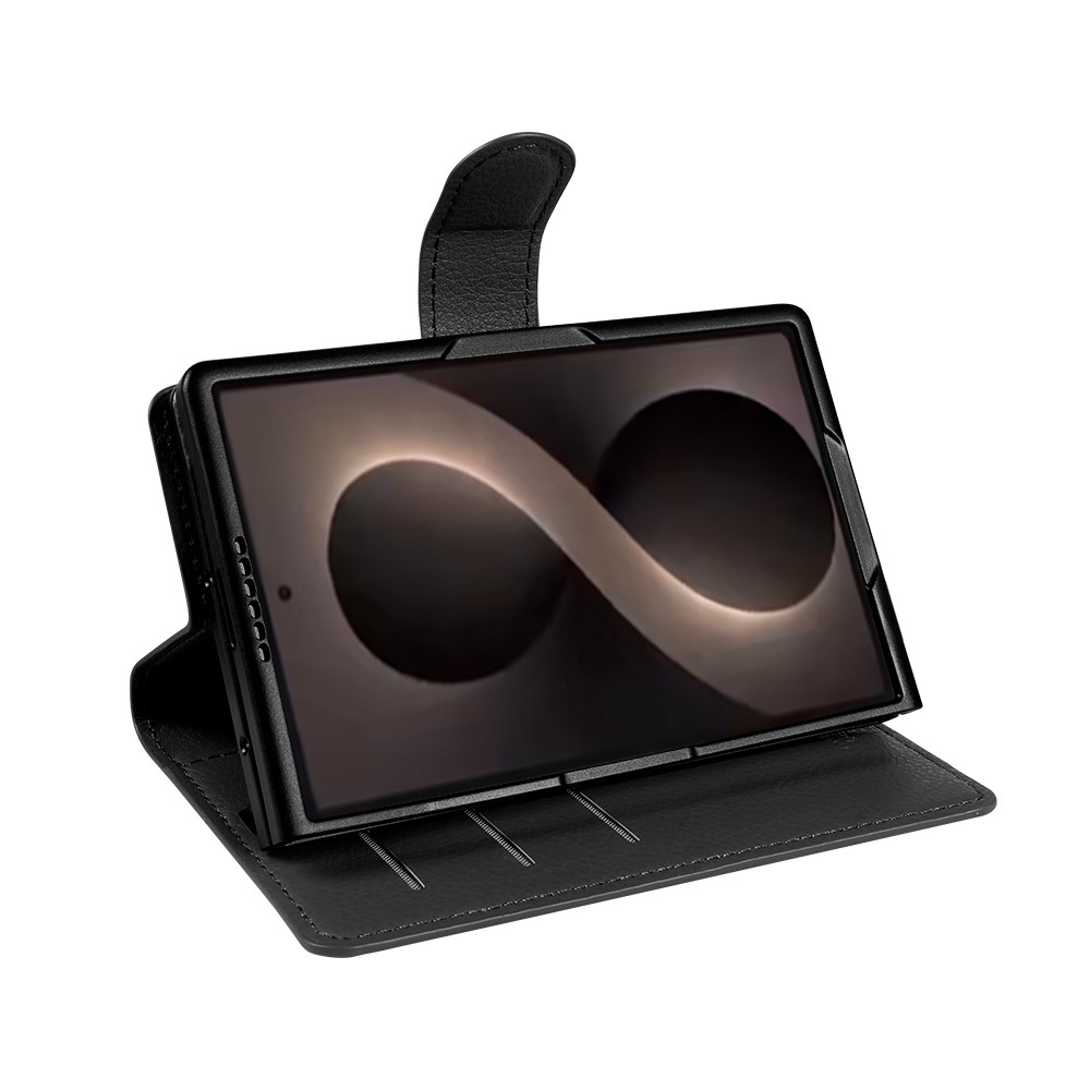 Litchi knížkové pouzdro na Samsung Galaxy Z Fold8 5G - černé