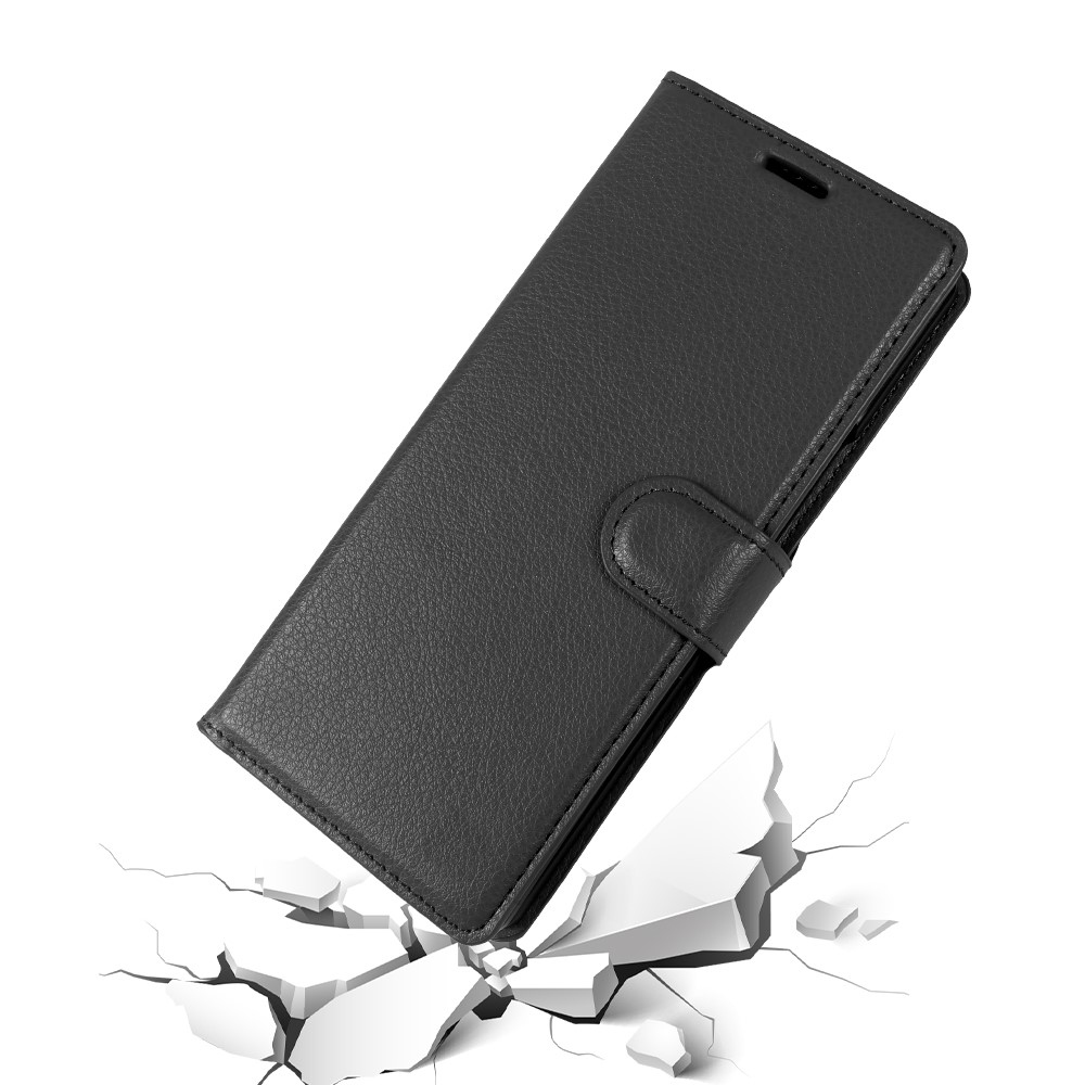 Litchi knížkové pouzdro na Samsung Galaxy Z Fold8 Ultra 5G - černé