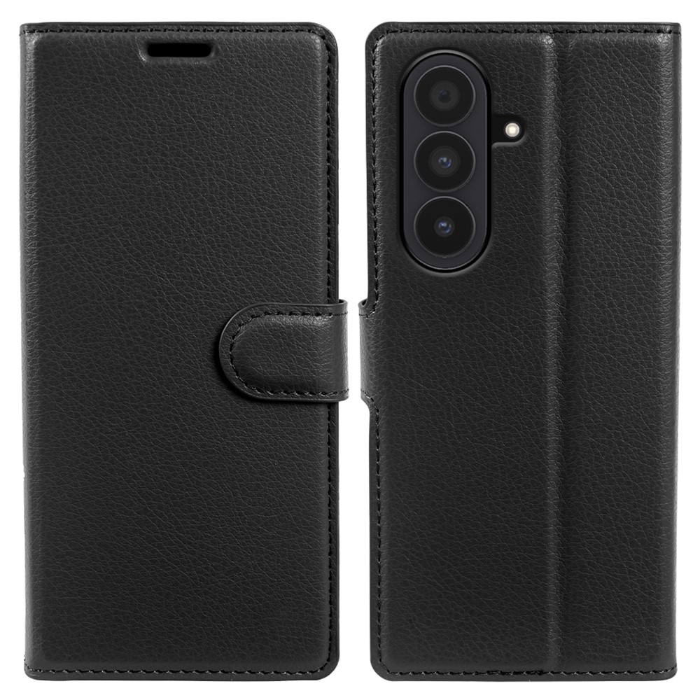 Litchi knížkové pouzdro na Samsung Galaxy Z Fold8 Ultra 5G - černé