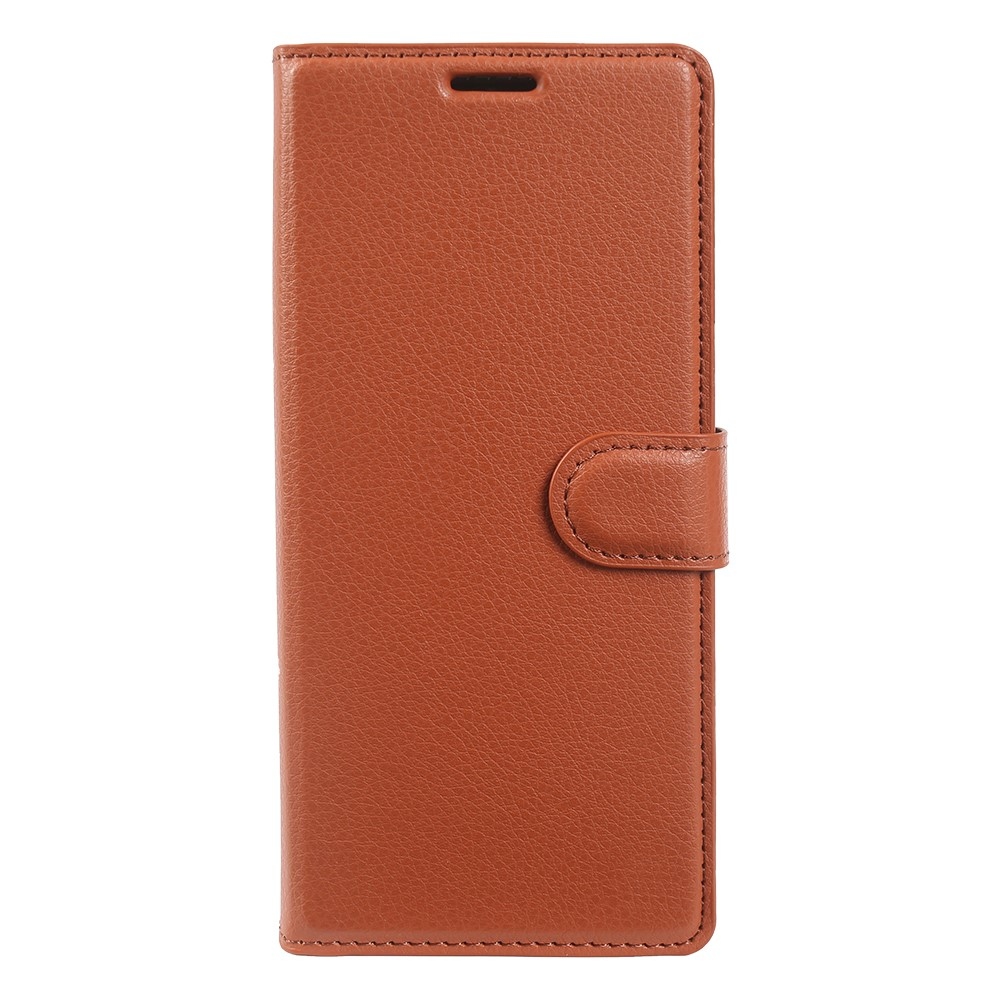 Litchi knížkové pouzdro na Samsung Galaxy Z Fold8 Ultra 5G - hnědé