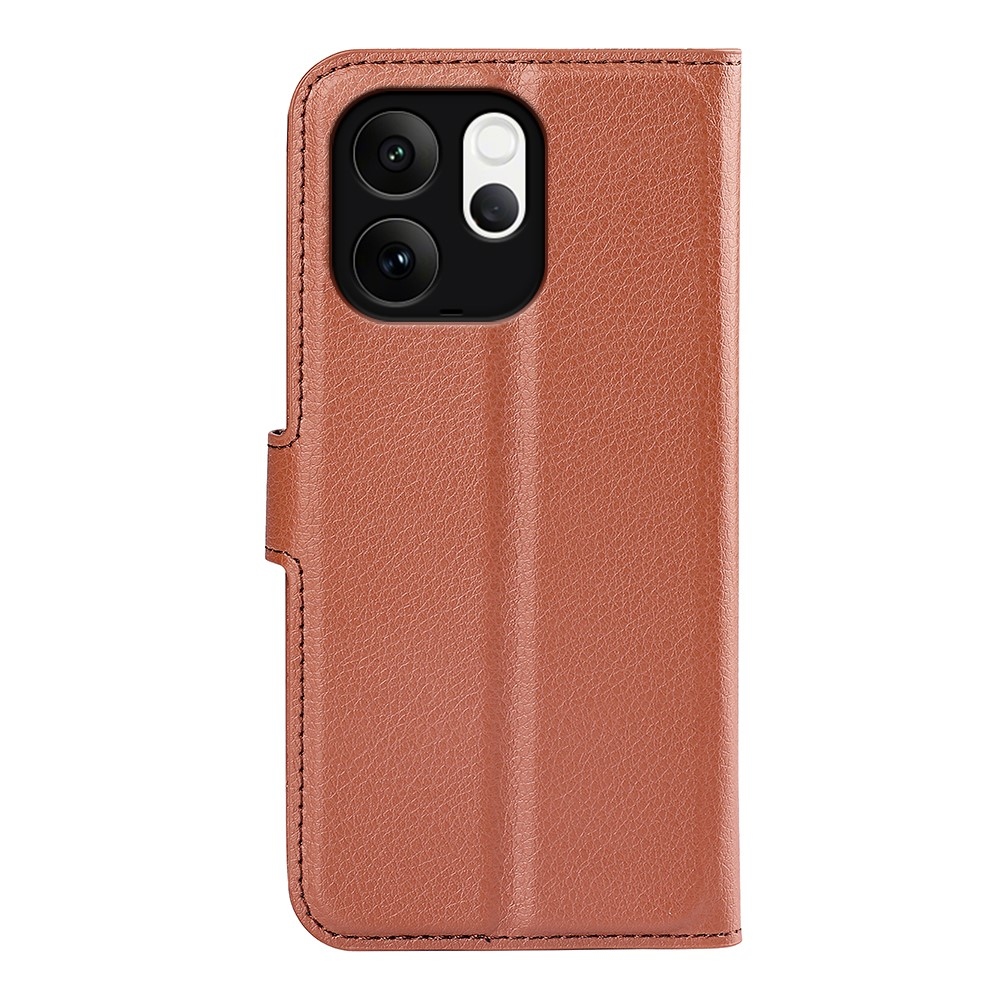 Litchi knížkové pouzdro na Vivo V70 5G - hnědé