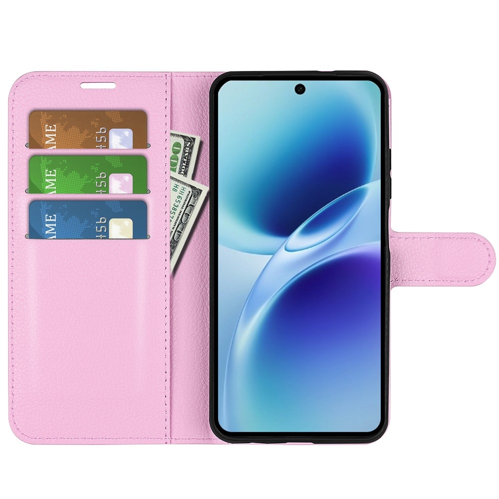 Litchi knížkové pouzdro na Vivo V70 5G - růžové