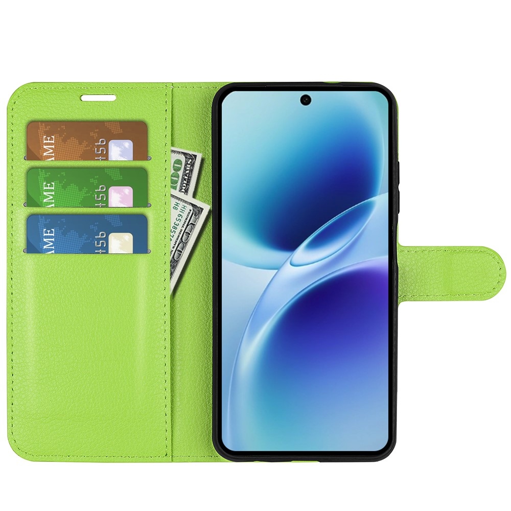 Litchi knížkové pouzdro na Vivo V70 5G - zelené