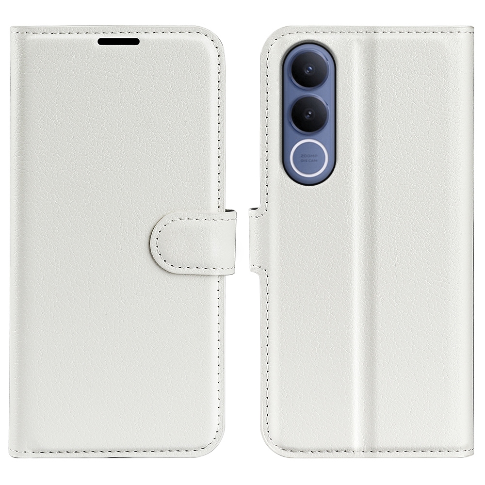 Litchi knížkové pouzdro na Vivo V70 FE 5G - bílé