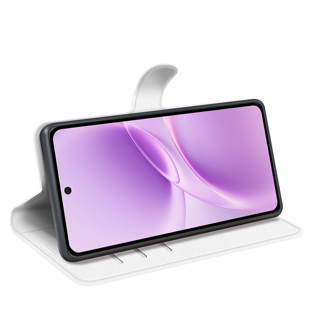 Litchi knížkové pouzdro na Vivo V70 FE 5G - bílé