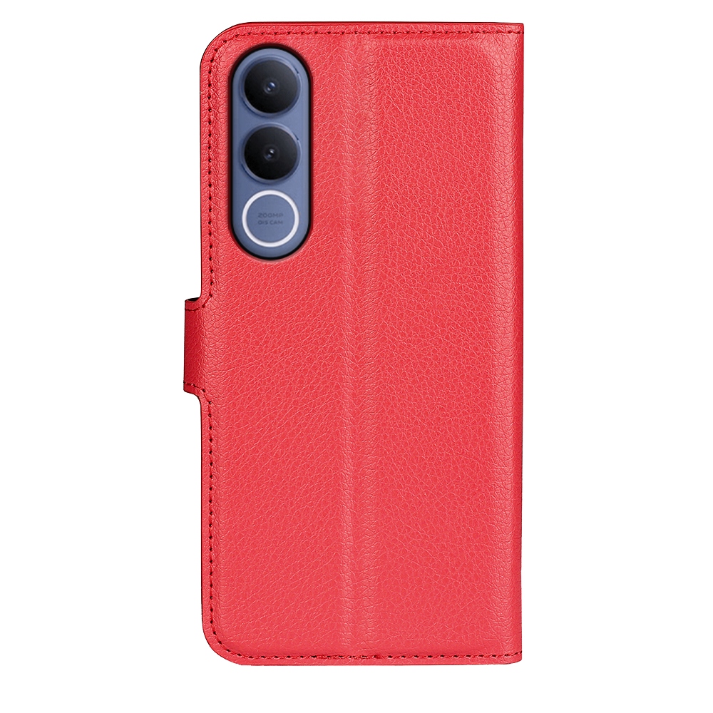 Litchi knížkové pouzdro na Vivo V70 FE 5G - červené