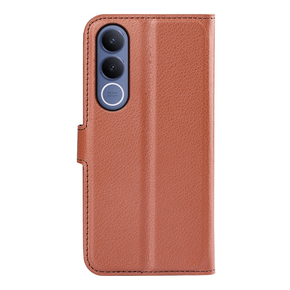 Litchi knížkové pouzdro na Vivo V70 FE 5G - hnědé